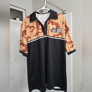 HAWAII FINEST BRAND Men's Black and Tan Polo Shirt